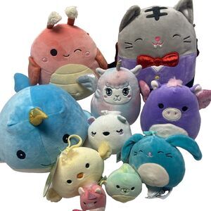 Squishmallows Lot Plushies Clips and More Lot of 10 Kelly Toy claires Halloween